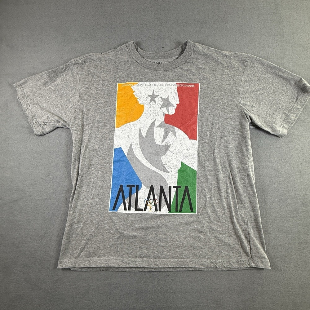 IOC Heritage‎ Loose Fit T-Shirt Grey Short Sleeve Atlanta Olympics Men XL